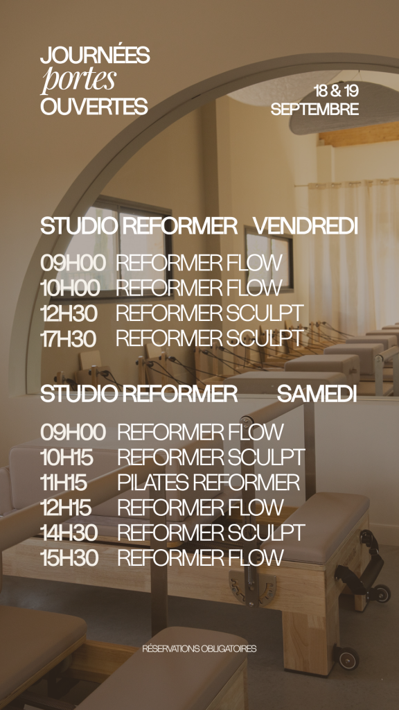 Planning des journées portes ouvertes pour le pilates reformer à perpignan chez casa mauna
